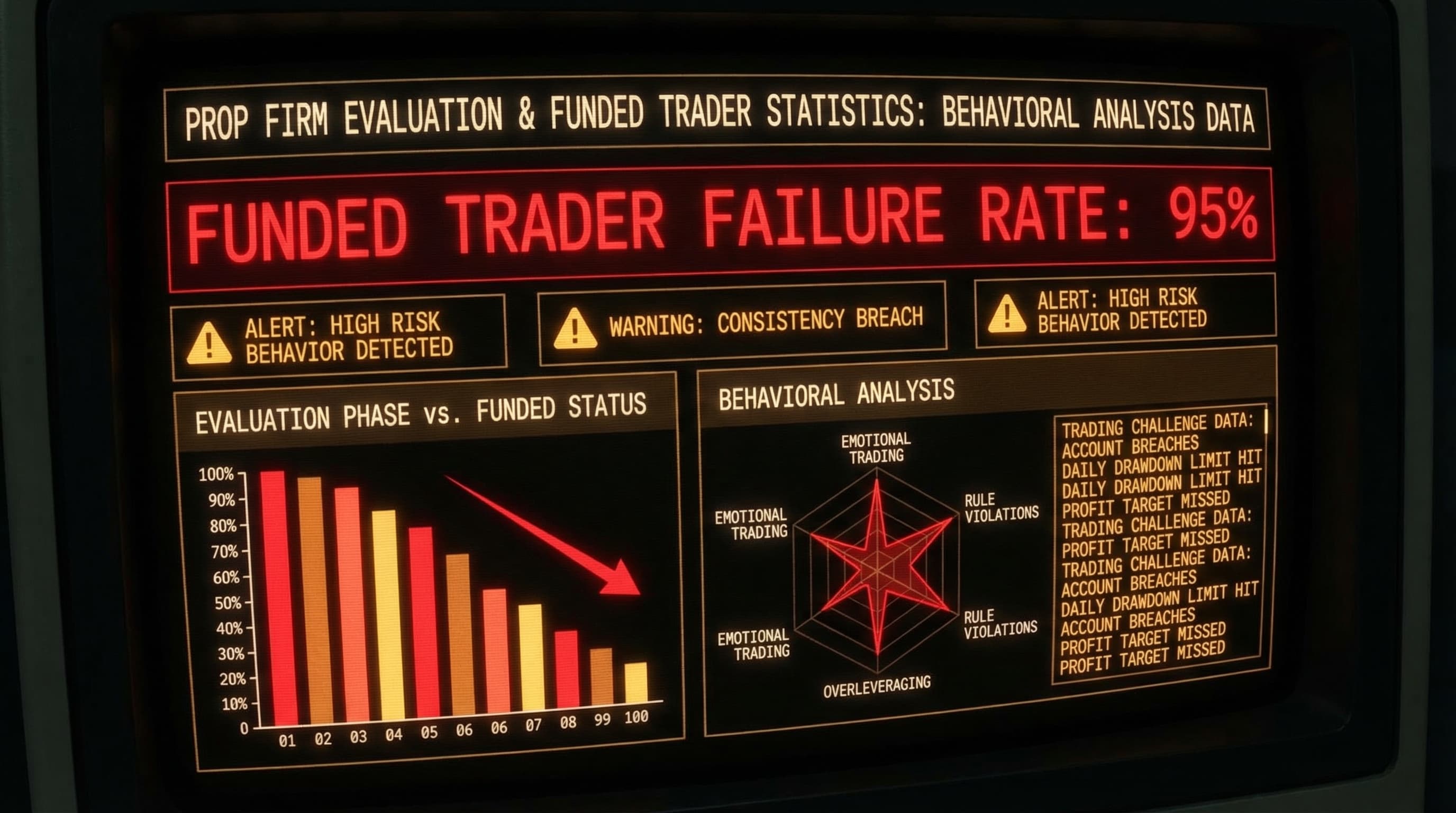 Prop Firm Statistics: Why 95% of Funded Traders Fail